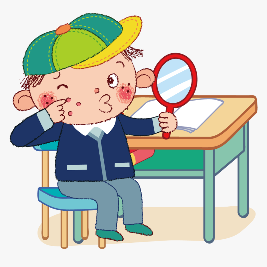 Student Teacher Mirror Campus - Espejo Y Niño Animados, HD Png Download, Free Download