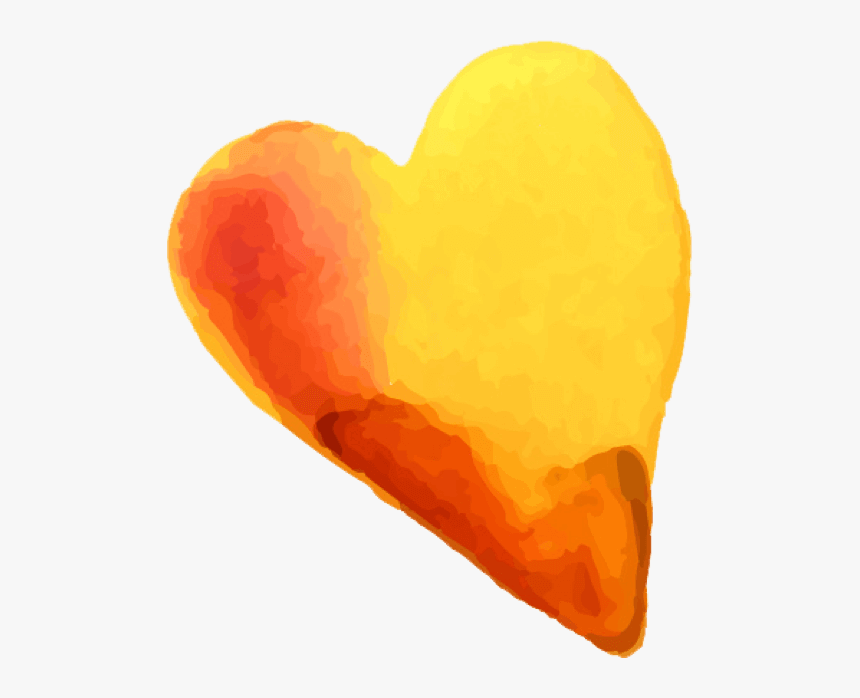 Beautiful Watercolor Heart Stickers Messages Sticker-6 - Transparent Yellow Watercolour Heart, HD Png Download, Free Download