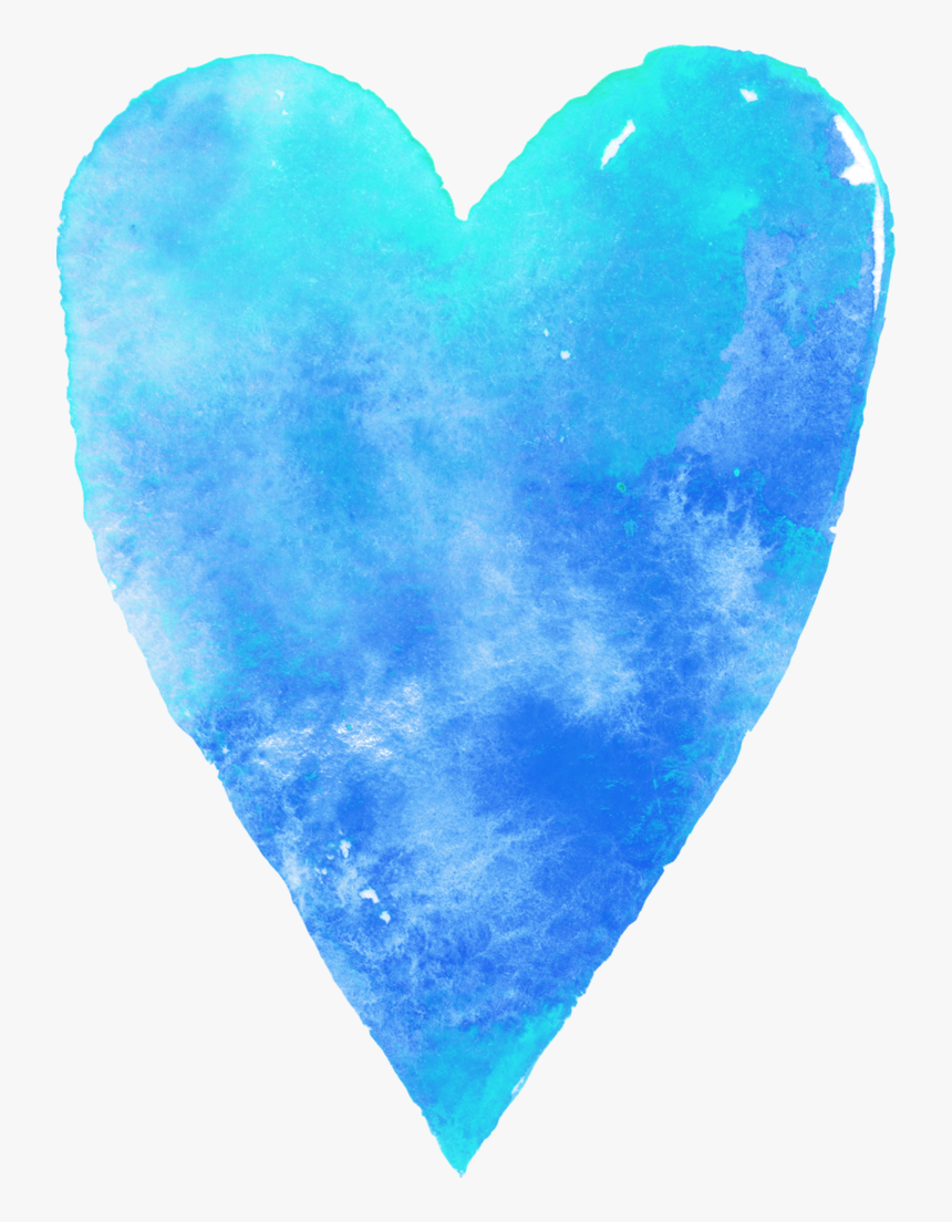 Watercolor Blue Heart Png, Transparent Png, Free Download