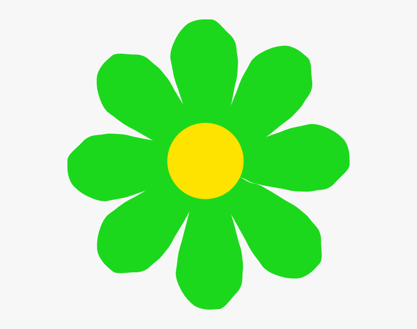 Neon Green Flower Clipart - Green Flower Clip Art, HD Png Download, Free Download