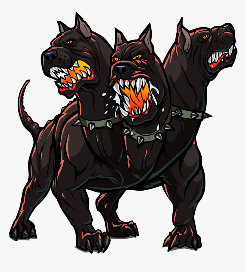 Clip Art Cerberus Hellhound - 3 Headed Hell Dog, HD Png Download is free tr...