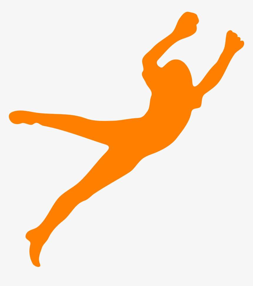 Girl, Orange, Jump, Silhouette, People - Silhouette Goalkeeper, HD Png Download, Free Download