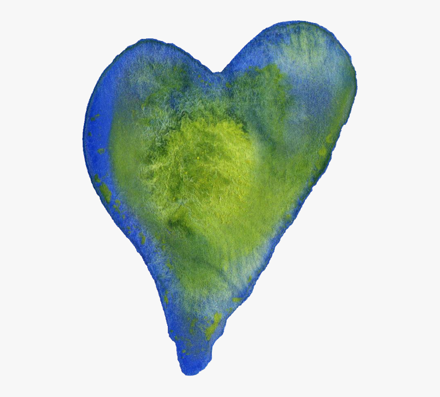 Watercolor Heart Blue And Green Png, Transparent Png, Free Download