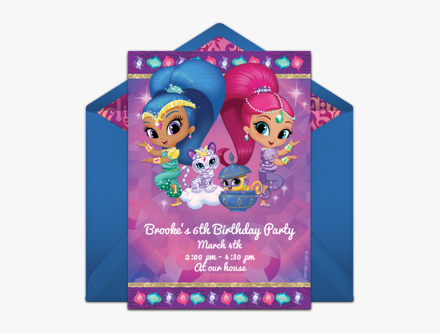 Shimmer And Shine Invitations Free, HD Png Download, Free Download