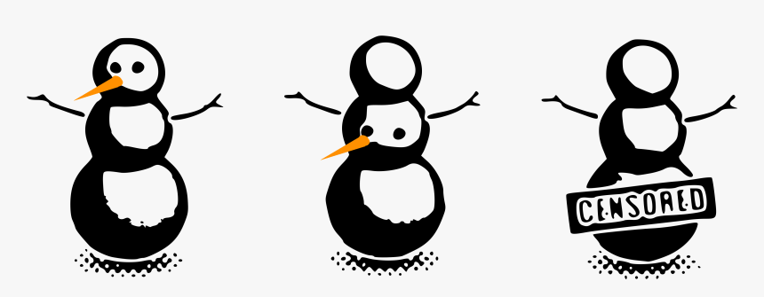 Naughty Censored Snowman Comic Clipart , Png Download - Cartoon, Transparent Png, Free Download
