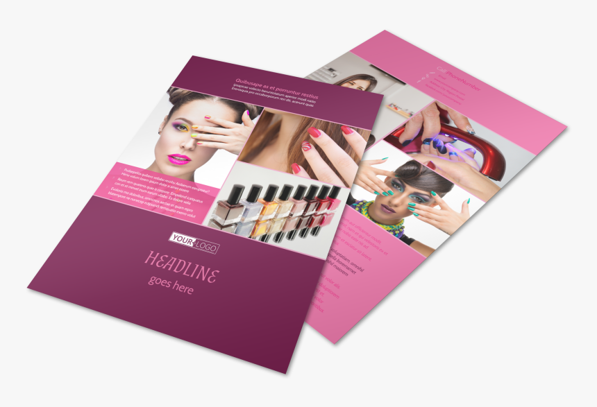 Nail Salon Flyer Template Preview - Beauty Salon, HD Png Download, Free Download