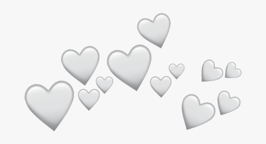 Grey Heart Png - Heart Crown Overlay Black Background, Transparent Png, Free Download