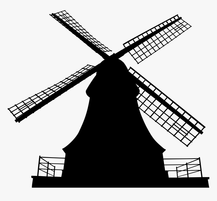 Drawing Barns Windmill Transparent Png Clipart Free - Windmill Silhouette, Png Download, Free Download