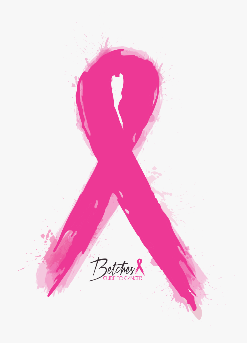 Watercolor Pink Ribbon Betches Guide To Cancer Shop - Lung Cancer Ribbon Png, Transparent Png, Free Download