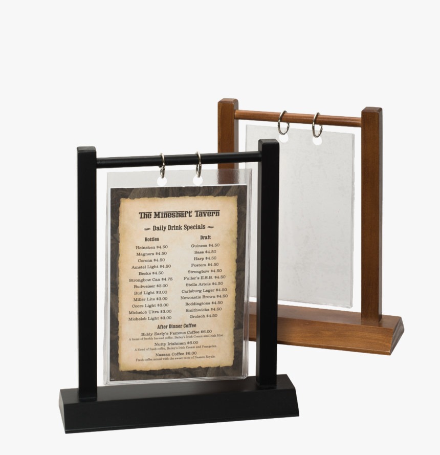 Wooden Double Post Menu Holder - Picture Frame, HD Png Download, Free Download