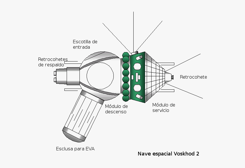 Voskhod Spacecraft Diagram Es - Voskhod 2 Capsule, HD Png Download, Free Download