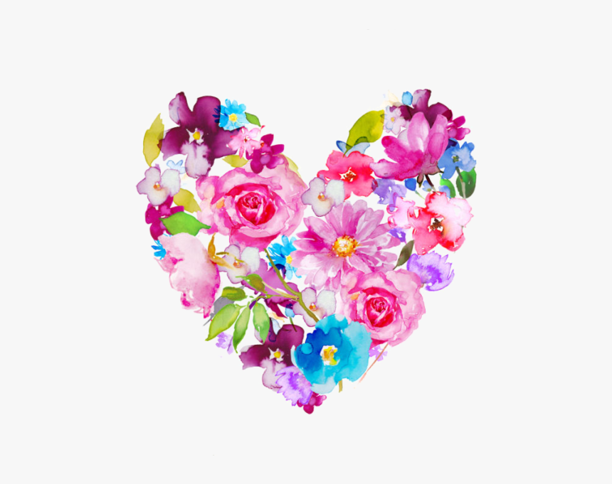 Flower Painting Heart, HD Png Download, Free Download