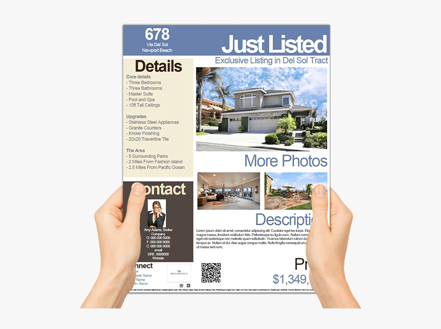 Transparent Flyer Design Png - Just Listed Real Estate Letter, Png Download, Free Download