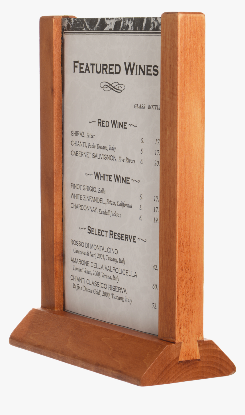 Wooden Table Menu Stand Hd Png Download Kindpng