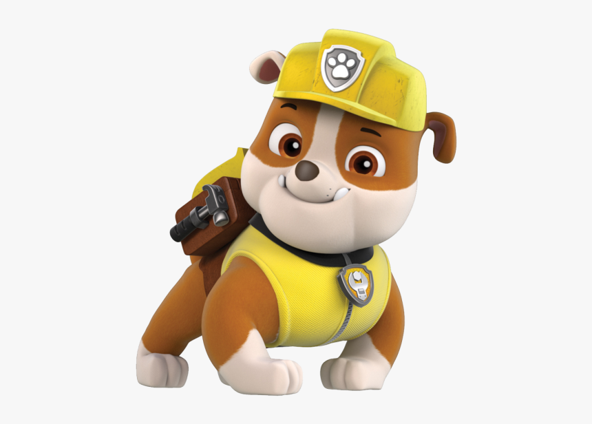 Toy,stuffed Toy,cartoon,animated Cartoon,action Figure,cap,fictional - Paw Patrol Rubble Png, Transparent Png, Free Download