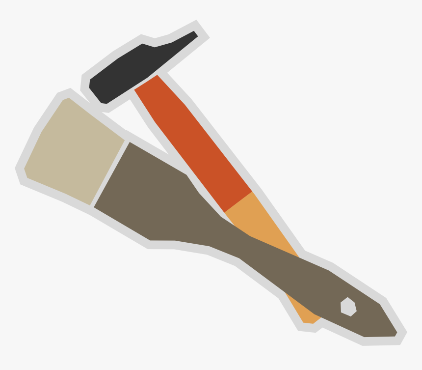 Brush,tool,hammer - Brush And Hammer Png, Transparent Png, Free Download