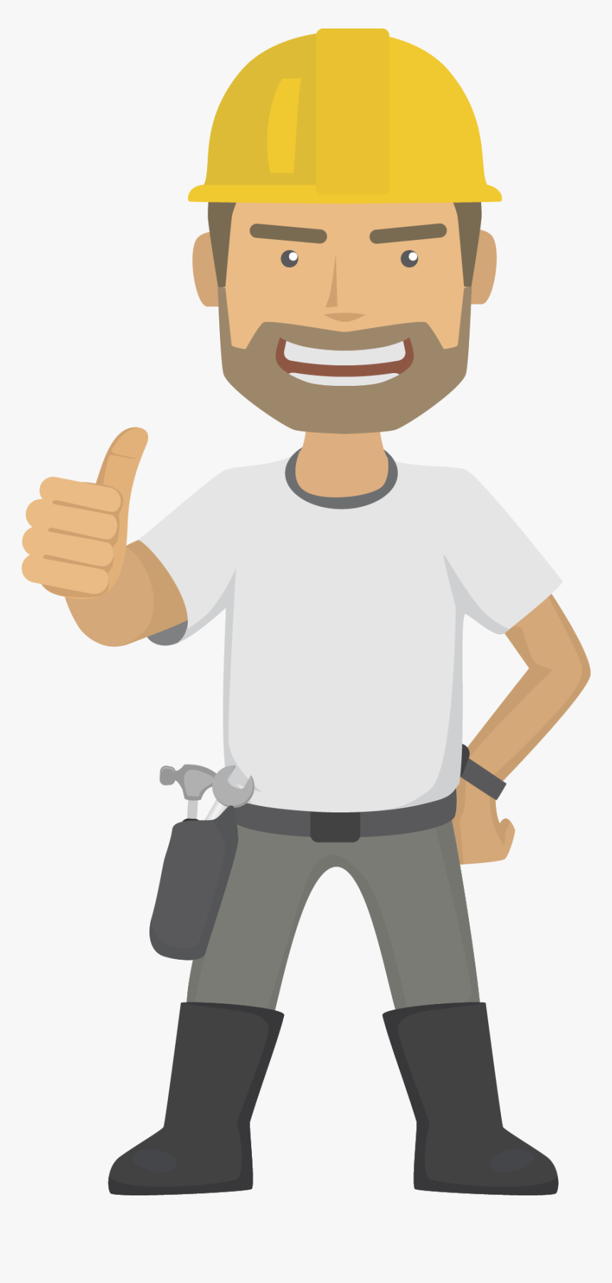 Transparent Construction Worker Clipart - Cartoon Construction Worker With Beard, HD Png Download, Free Download