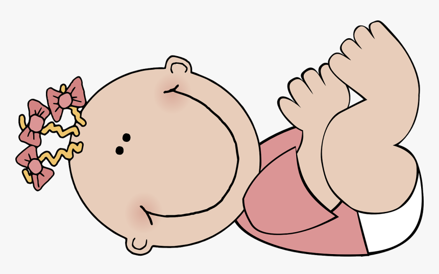 Baby, Girl, Cartoons, Pink, New Baby, Newborn, Lying - Baby Girl Clip Art, HD Png Download, Free Download