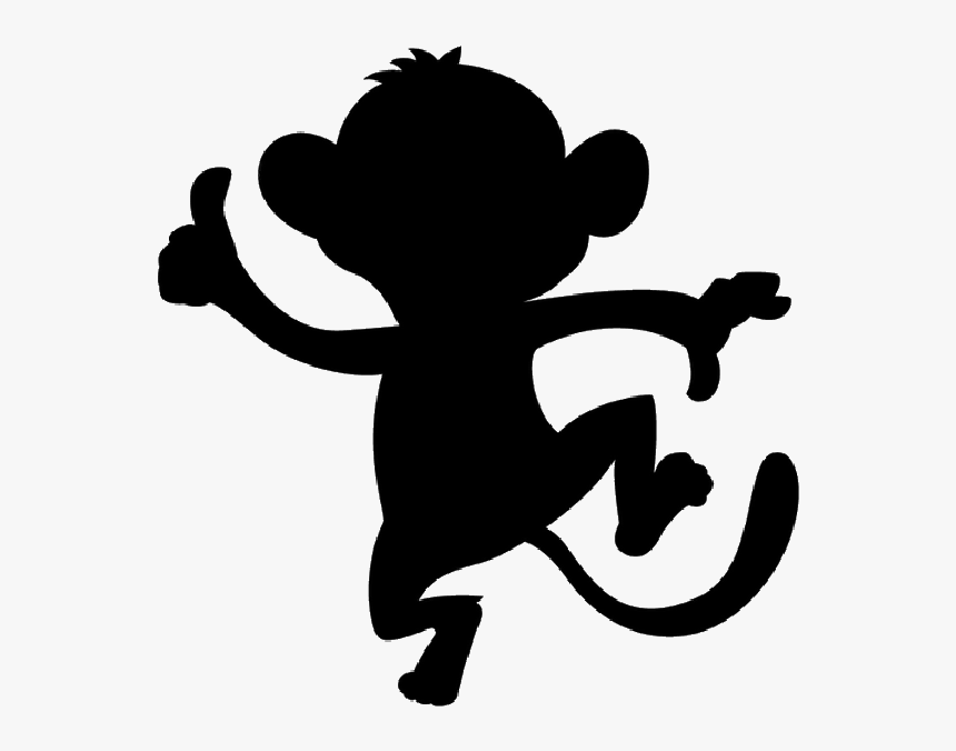 Monkey Silhouette Monkey Silhouette Monkey Silhouette - Silhouette Monkey Clipart Black And White, HD Png Download, Free Download