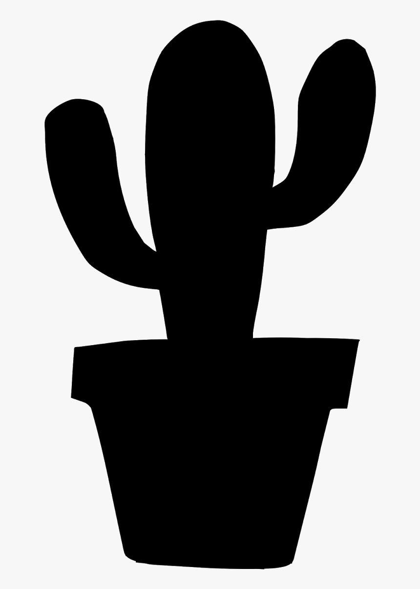 Cactus Black And White Silhouette Png Download Cactus In A Pot Silhouette T...