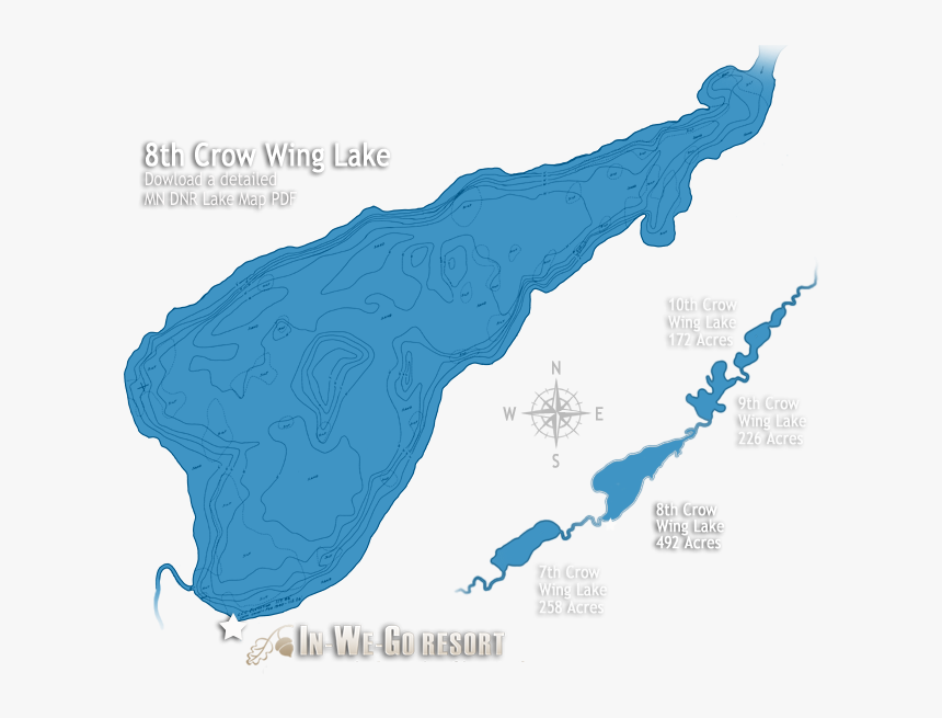 Eighth Crow Wing Lake[1] - Lake Map Icon, HD Png Download, Free Download