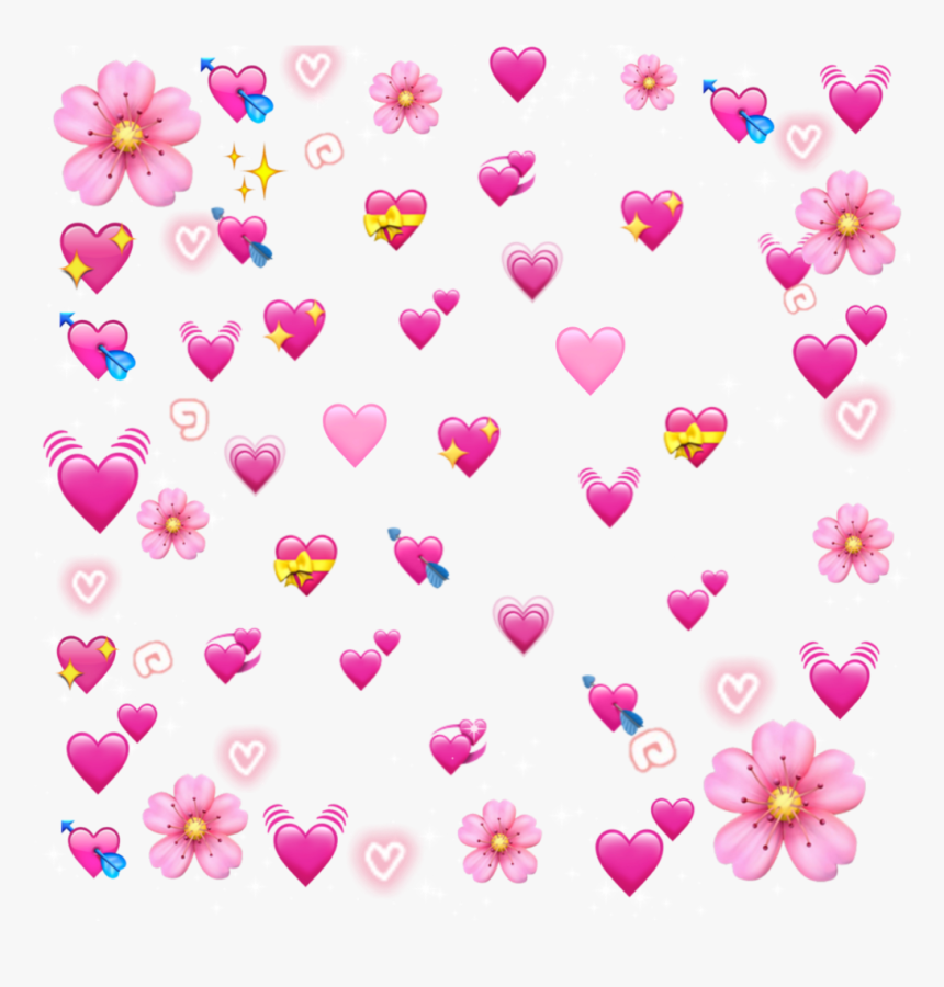 #heart #pink #stars #flower #tumblr #hearts #emoji - Heart Emoji Meme Png, Transparent Png, Free Download