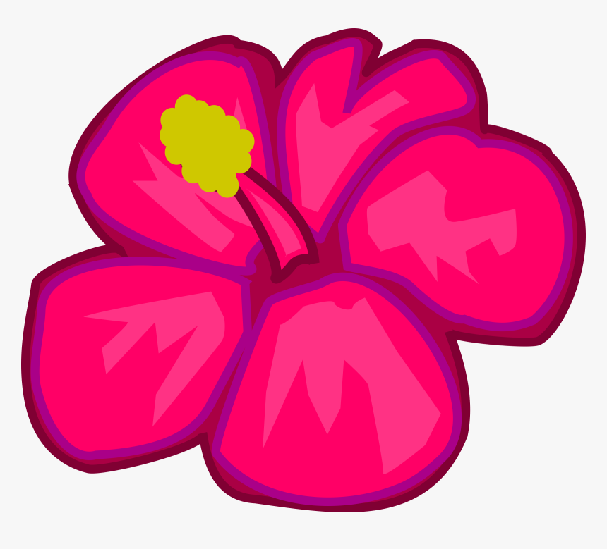 Pink Flower Clip Arts - Hawaiian Flowers Clip Art, HD Png Download, Free Download
