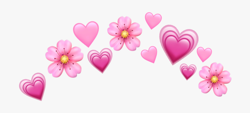 #heart #hearts #pink #pinkemoji #emoji #pinkheart #emojis - Flower Heart Crown Png, Transparent Png, Free Download