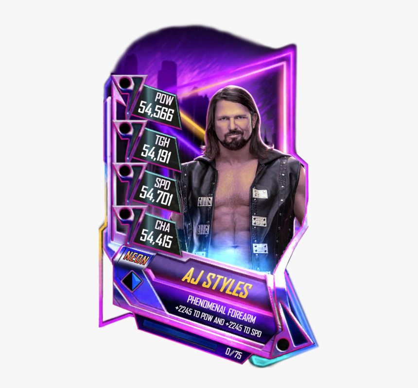 Supercard Ajstyles S5 23 Neon - Neon Cards Wwe Supercard, HD Png Download, Free Download