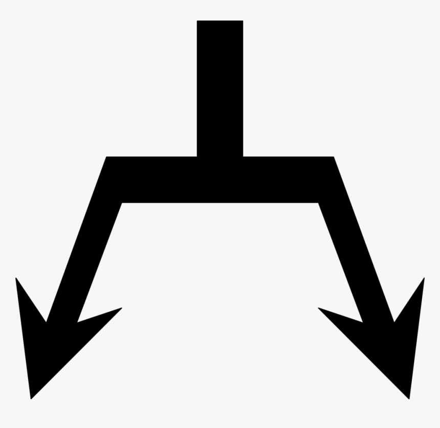 Arrows Black - Arrow Split Into Two, HD Png Download, Free Download