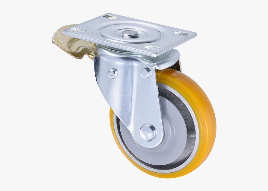 6 Inch 2 Ton Heavy Duty Pu Caster Wheels With Brake - Caster, HD Png Download, Free Download