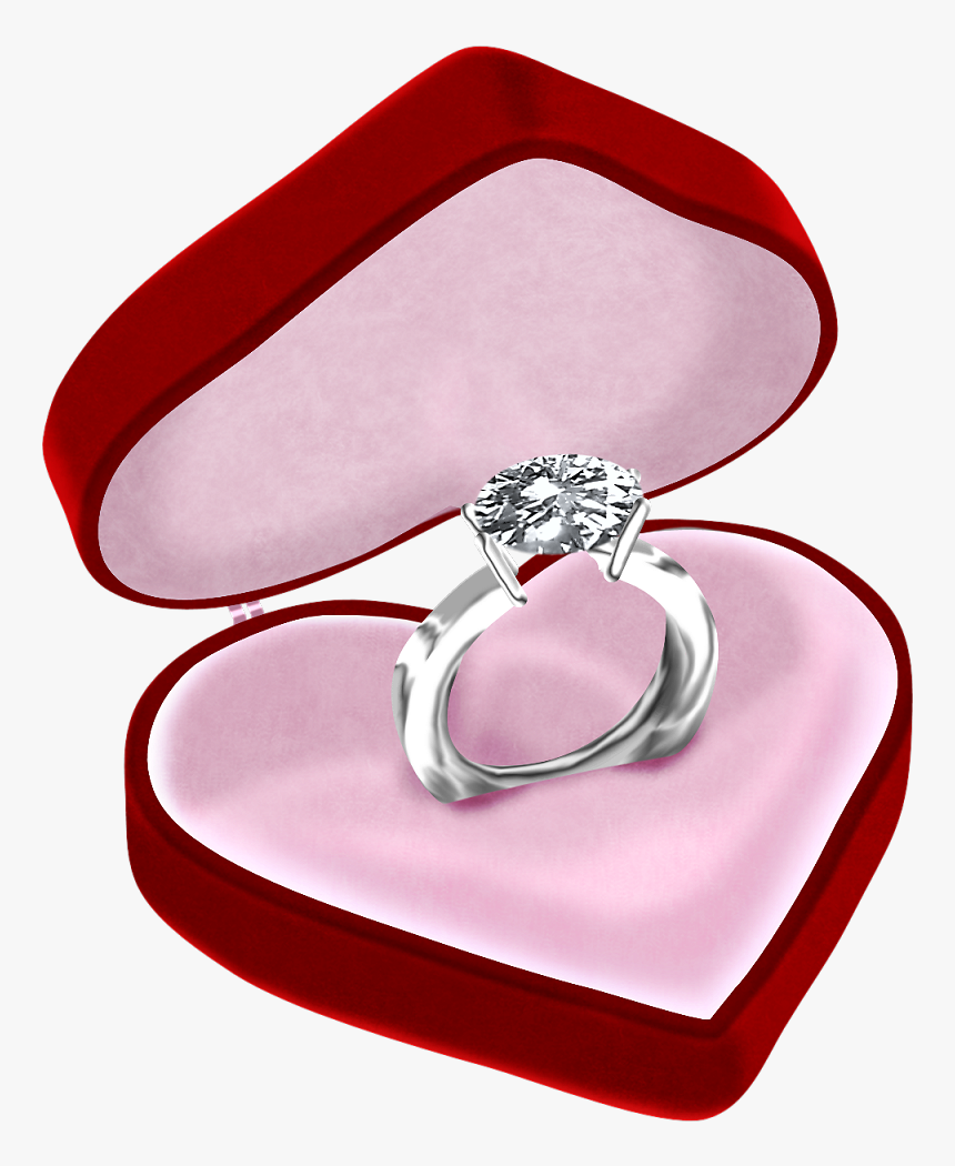 Diamond In Heart Box - Wedding Ring Box Transparent, HD Png Download, Free Download