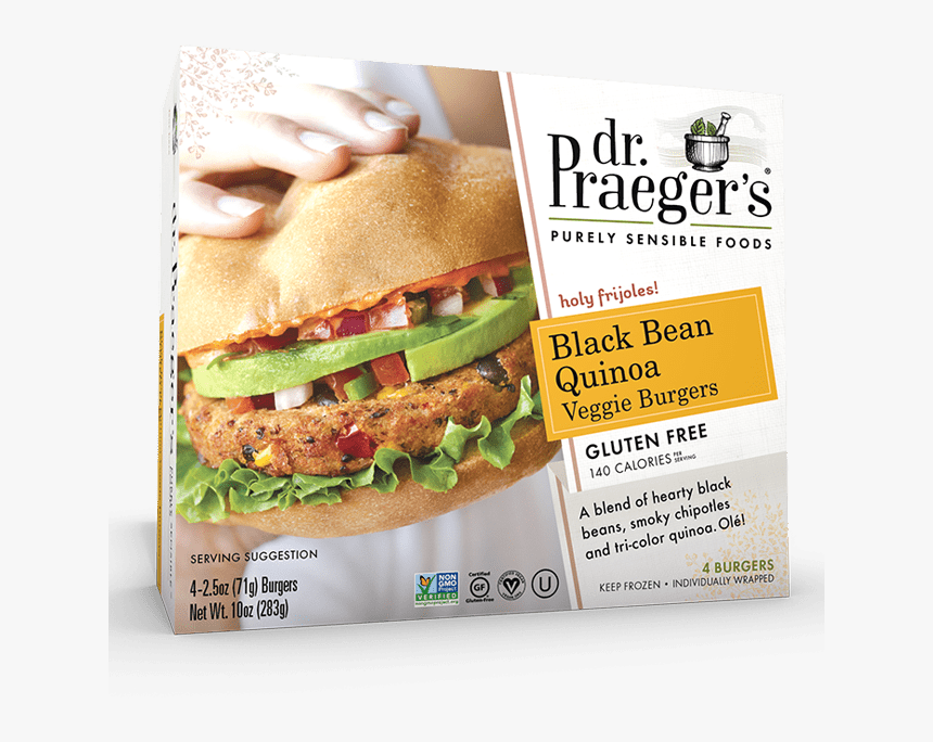 Praeger"s Black Bean Quinoa Veggie Burgers - Dr Praeger's Black Bean Quinoa Burger, HD Png Download, Free Download