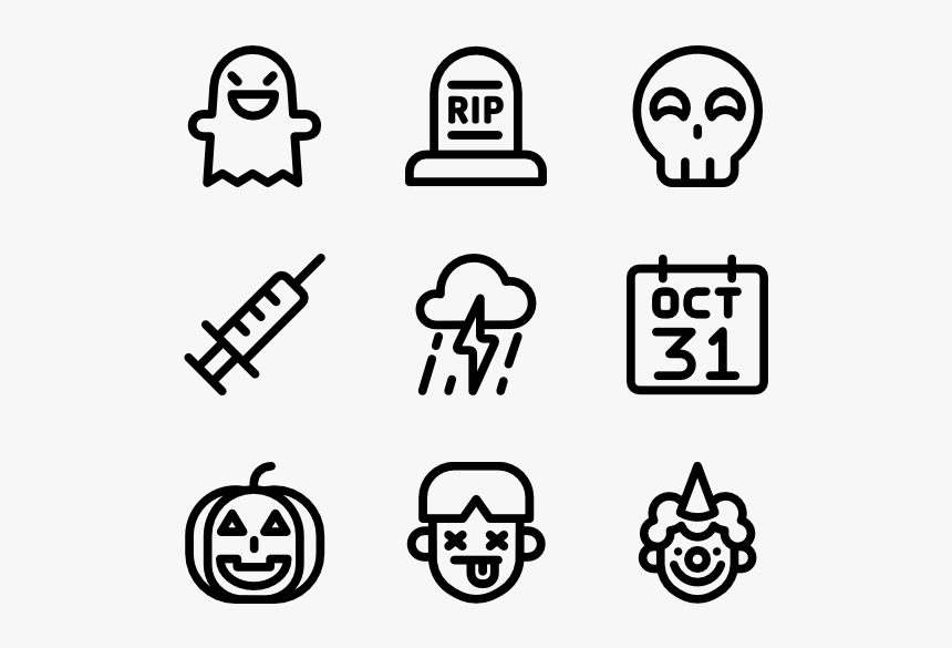 Halloween - Black And White Icons, HD Png Download, Free Download