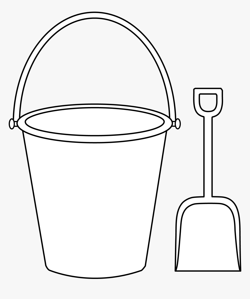 Transparent Fishing Clipart Black And White - Bucket And Spade Template, HD Png Download, Free Download