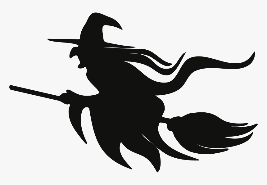 Witch"s Broom Witchcraft Silhouette - Witch On A Broomstick Clipart, HD Png Download, Free Download