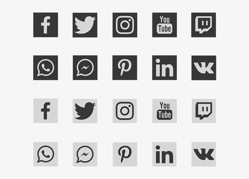 Social Share Buttons Png - Social Media Png For Banner, Transparent Png, Free Download