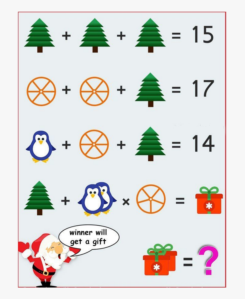 Christmas Puzzles Png Clipart - Tree Puzzle With Answer, Transparent Png, Free Download