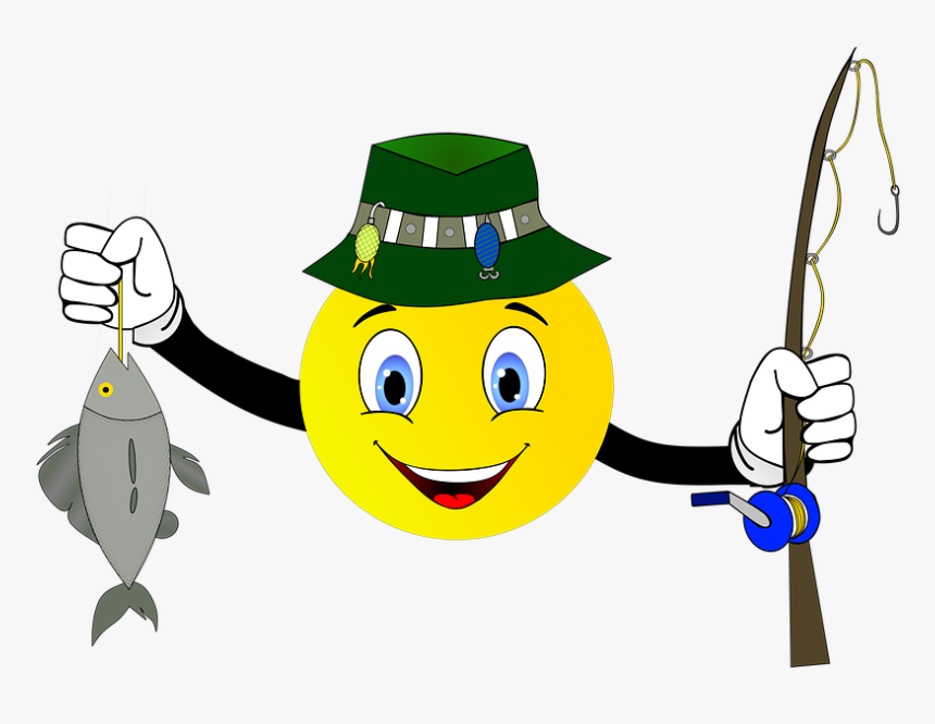Angler, Fishing Rod, Fishing, Fish, Fishing Hat - Smiley Fishing, HD Png Download, Free Download