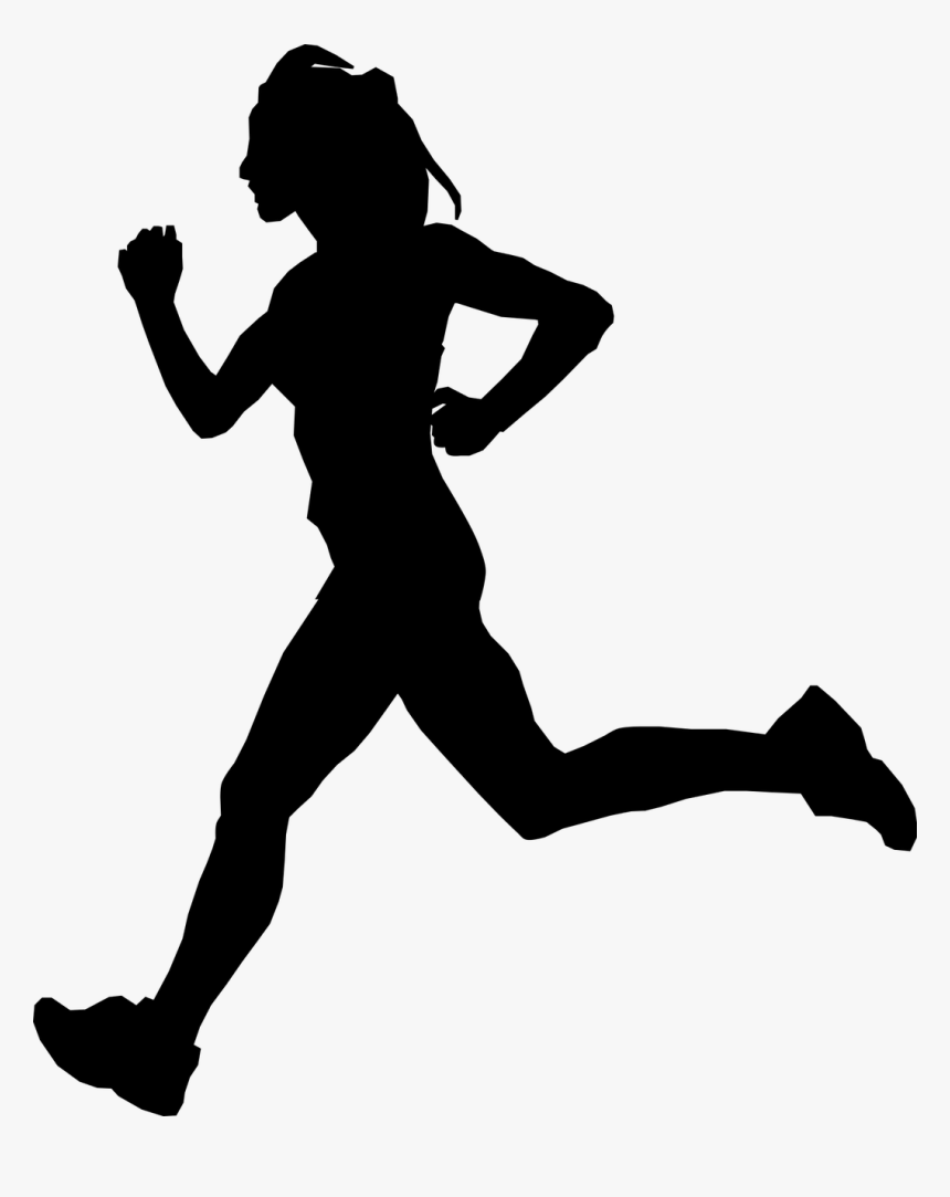 Silhouette Running Clip Art - Running Woman Silhouette Png, Transparent Png, Free Download