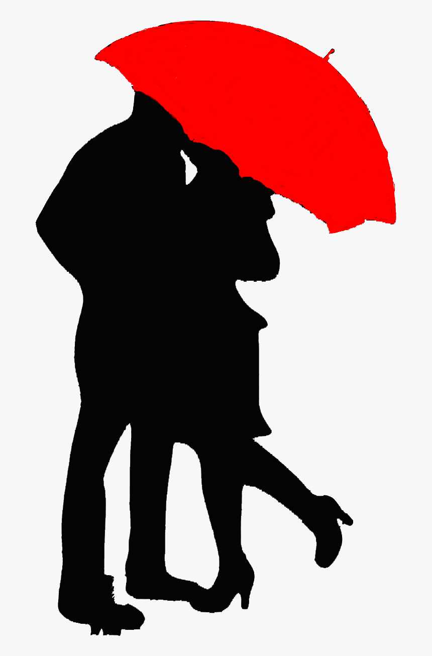 Dias Dos Namorados 12 - Silhouette Couple Under Umbrella, HD Png Download, Free Download