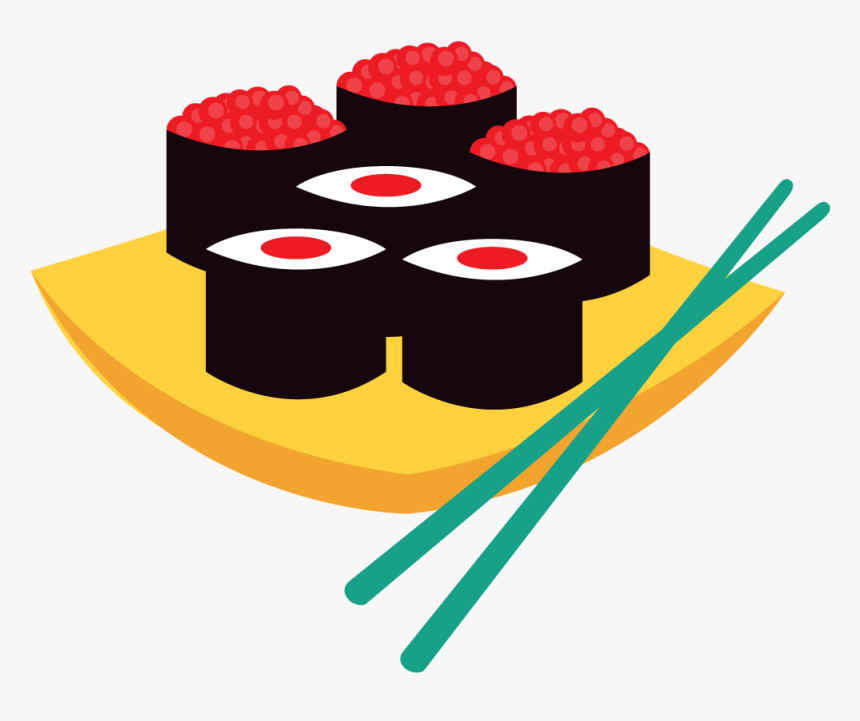 Cuisine Sushi Japanese Cartoon Free Hq Image Clipart - Sushi Clipart Png, Transparent Png, Free Download