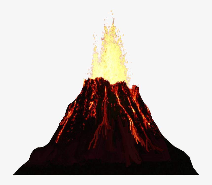 Volcano Erupting - Transparent Background Volcano Clipart, HD Png Download, Free Download