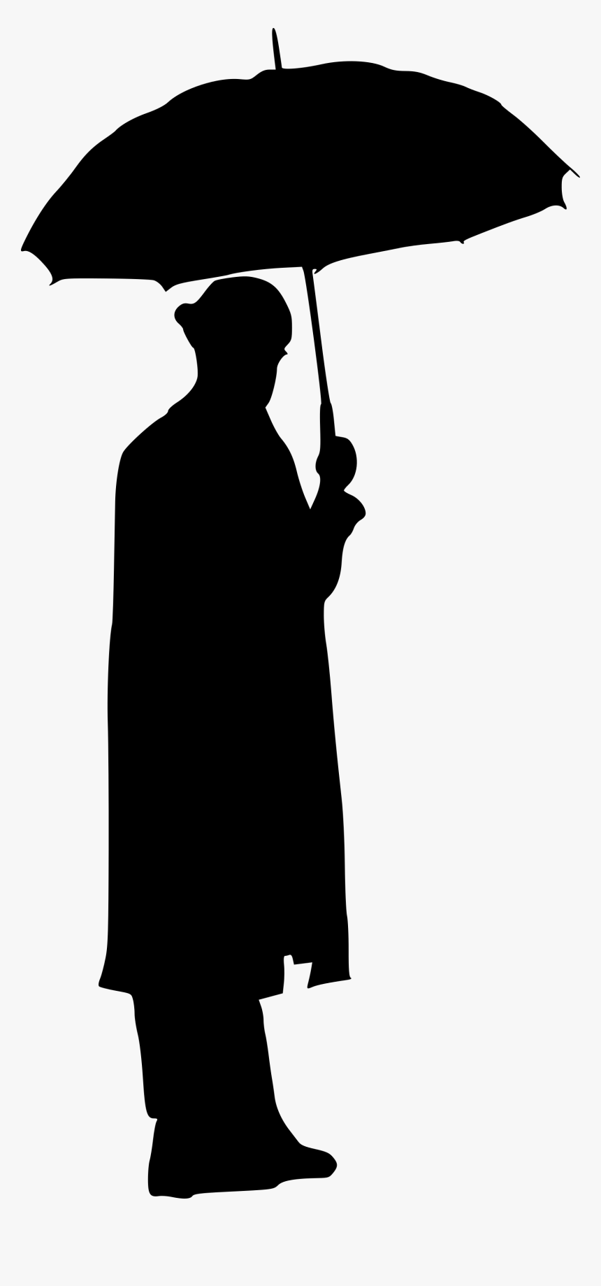 Man With Umbrella Silhouette, HD Png Download, Free Download