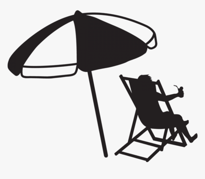 Umbrella Clipart Silhouette - Beach Umbrella Clipart Black And White, HD Png Download, Free Download