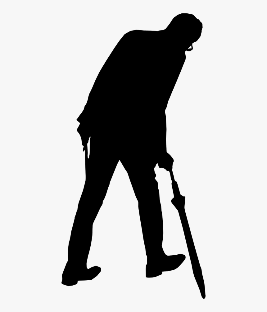 Transparent Umbrella Silhouette Png - Old Man With Umbrella Silhouette, Png Download, Free Download