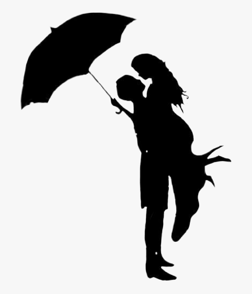 #umbrella #couple #shilouette #silhouette #silhuette - Couple Sticker, HD Png Download, Free Download