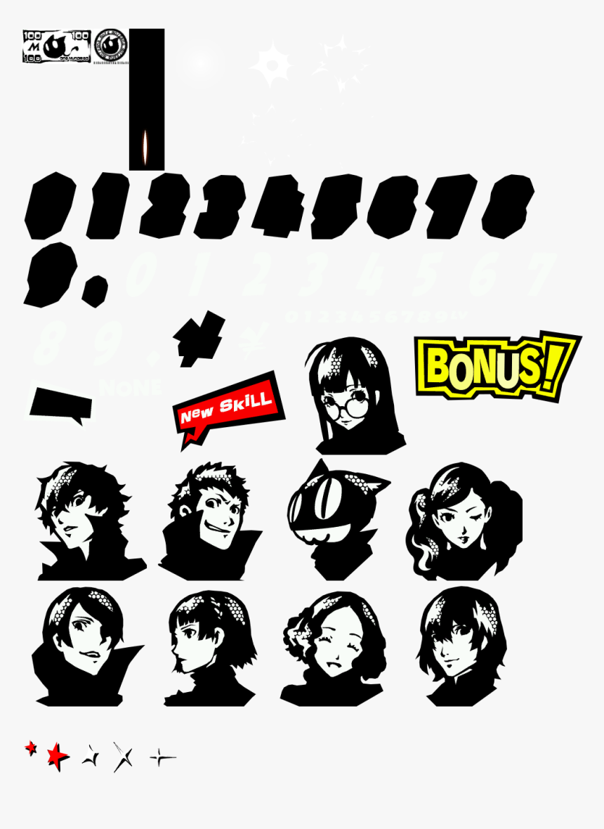 Clip Art Persona 5 Hud - Persona 5 Text Icons, HD Png Download, Free Download