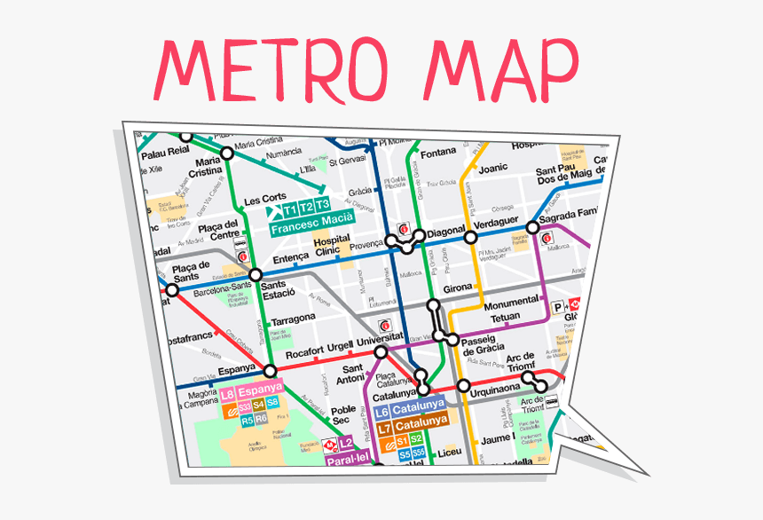 Mapa Metro Barcelona, HD Png Download, Free Download