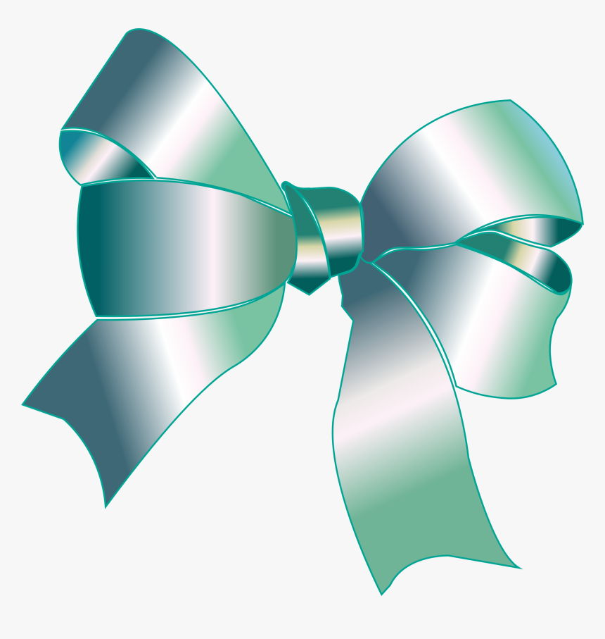 Silver Ribbon Bow Png - Gift Node, Transparent Png, Free Download
